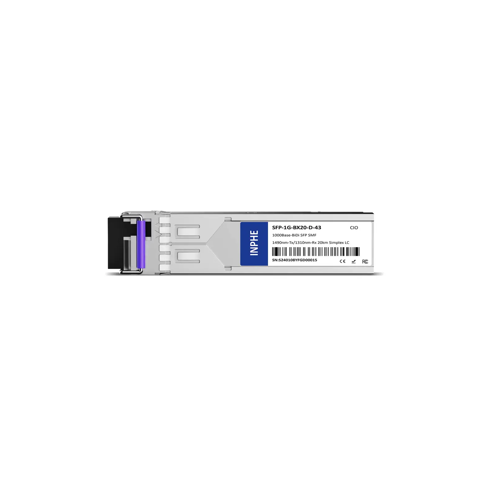 ADTRAN 1442110G1 Compatible SFP 1.25GBASE BiDi 1490nm-Tx/1310nm-Rx 20km SMF Simplex LC DDM/DOM Optics Transceiver