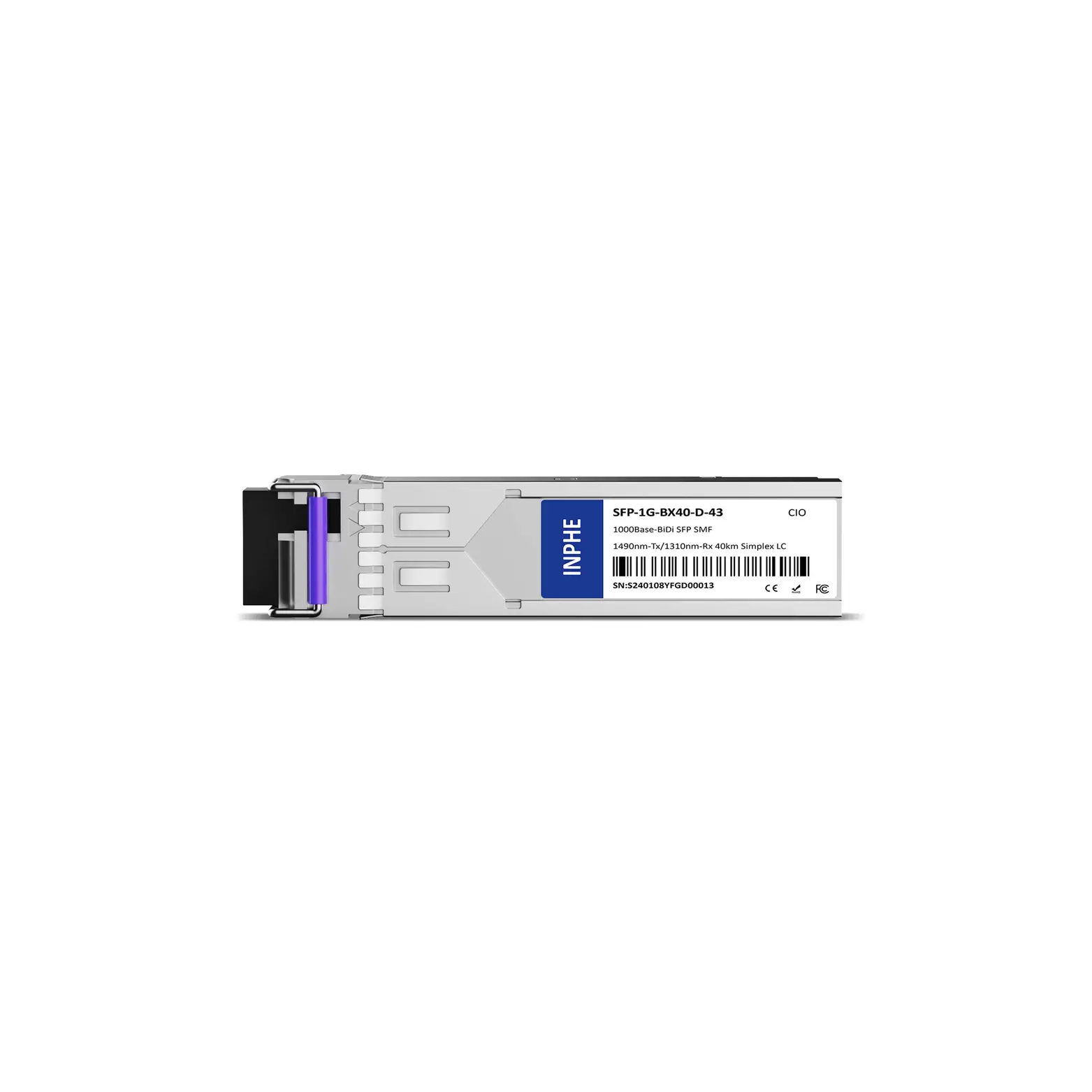 Cisco GLC-BX40-D-I Compatible SFP 1.25G BiDi 1490nm-Tx/1310nm-Rx 40km SMF Simplex LC DDM/DOM Optics Transceiver