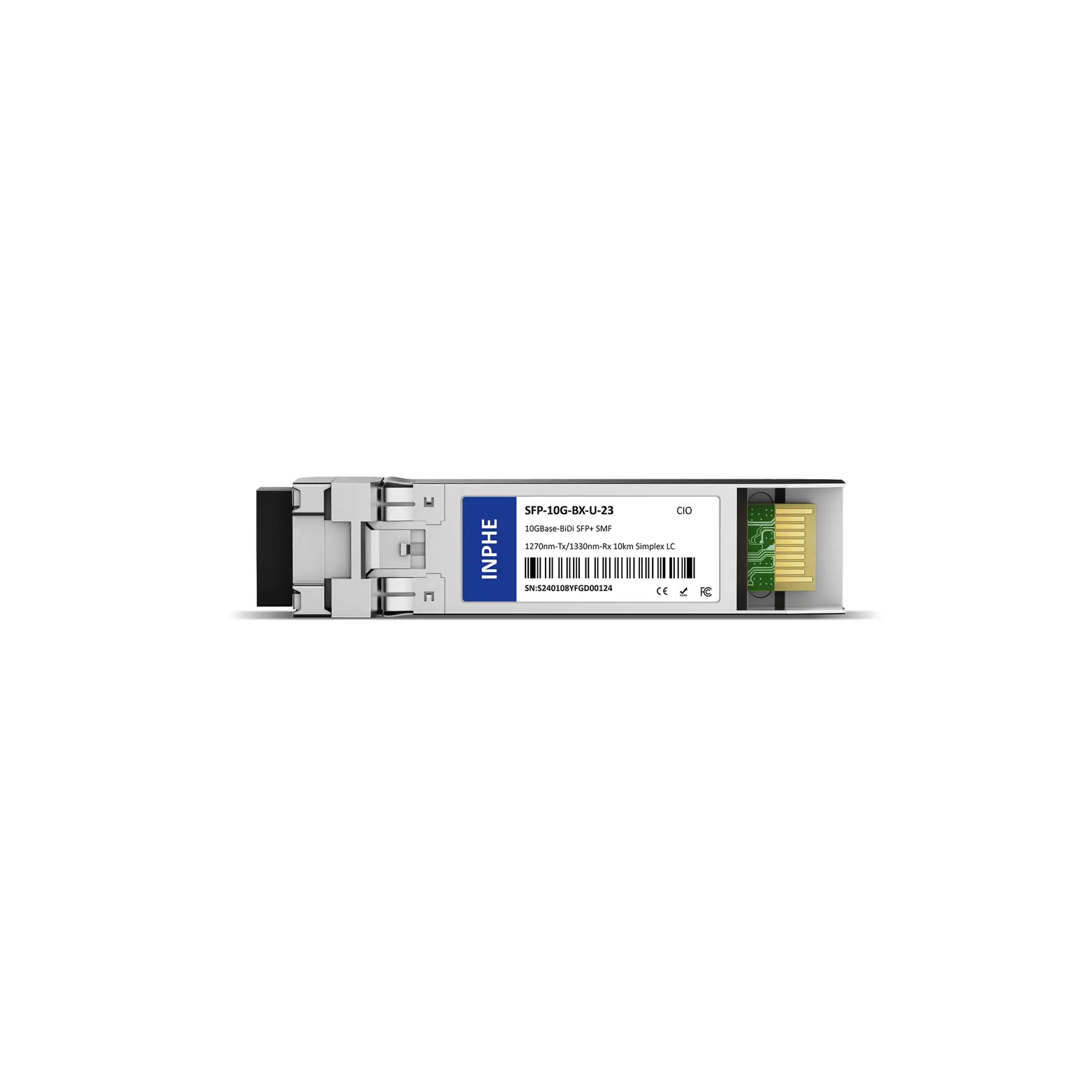 Cisco SFP-10G-BXU-I Compatible SFP+ 10GBASE BiDi 1270nm-Tx/1330nm-Rx 10km SMF Simplex LC DDM/DOM Optics Transceiver