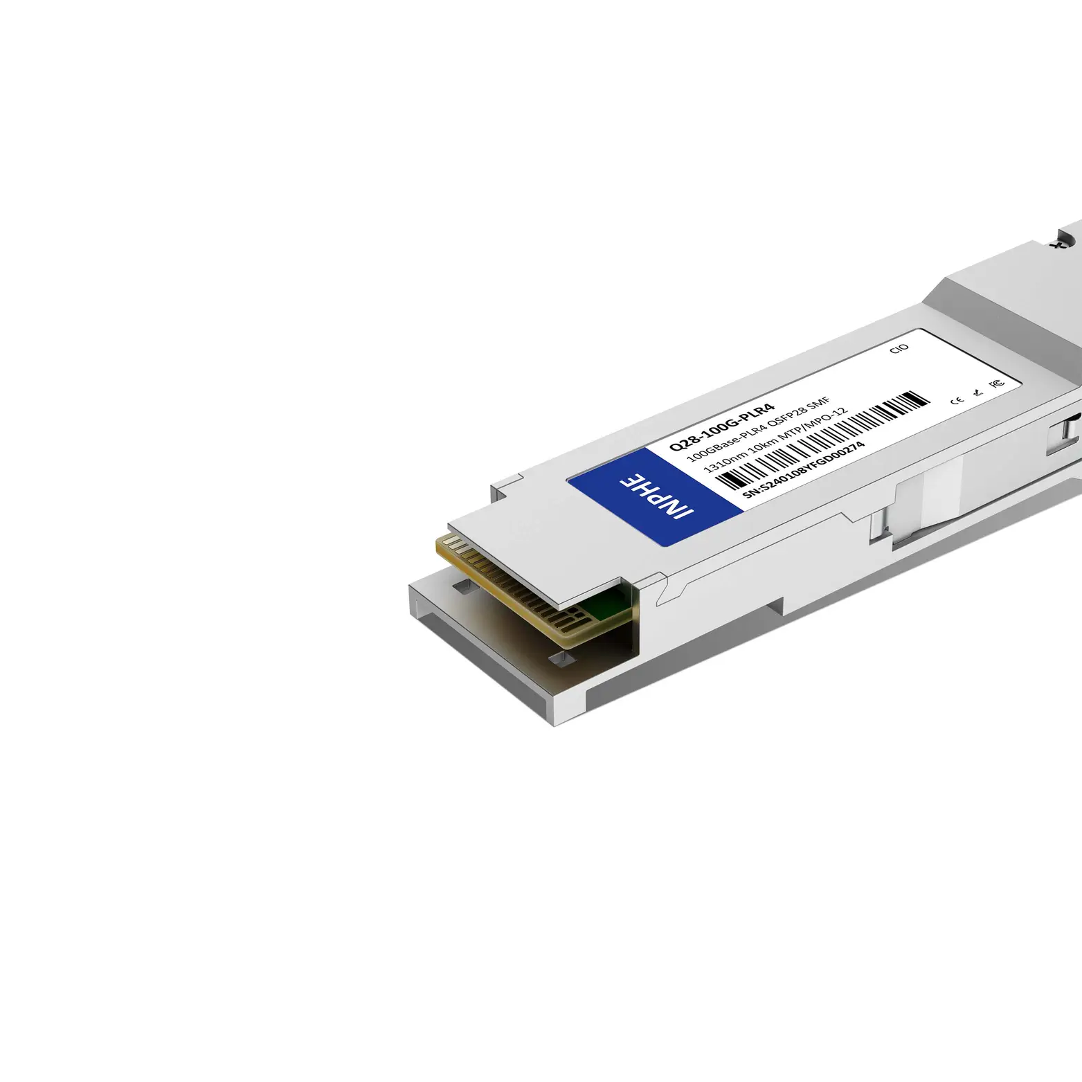 Cisco Compatible QSFP28 100GBASE PLR4 1310nm 10km SMF MPO/MTP-12 DDM/DOM Optics Transceiver, Support 4x25G LR