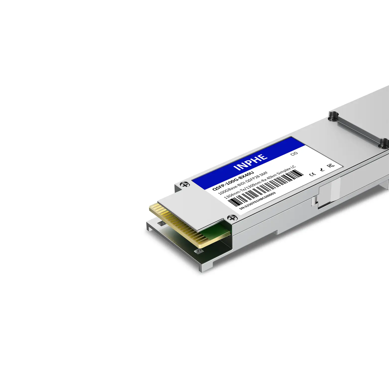 Juniper 740-173676 QSFP-100G-ERBD-U Compatible QSFP28 100G BiDi 1304.58nm-Tx/1309.14nm-Rx 40km SMF Simplex LC With Dual CDR DDM/DOM Optics Transceiver