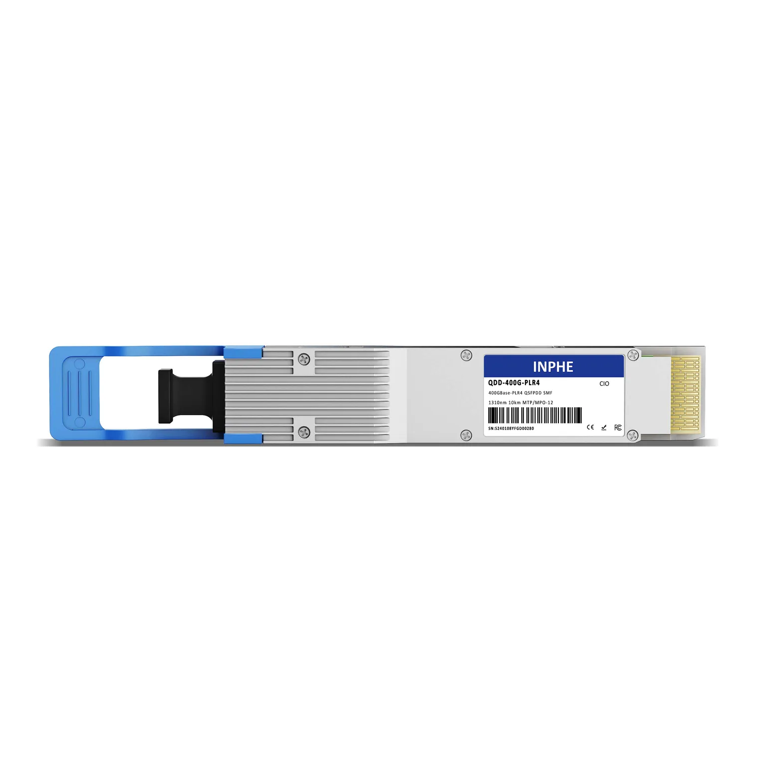 Cisco QDD-4X100G-LR-S Compatible QSFP-DD 400GBASE PLR4 1310nm 10km SMF MPO/MTP-12 DDM/DOM Optics Transceiver, Support 4x 100G LR1