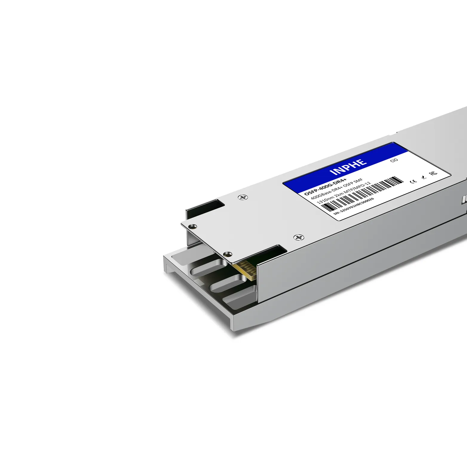 Cisco Compatible OSFP 400GBASE XDR4 1310nm 2km SMF MPO/MTP-12 DDM/DOM Optics Transceiver, Support 4x 100G FR1, Finned Top