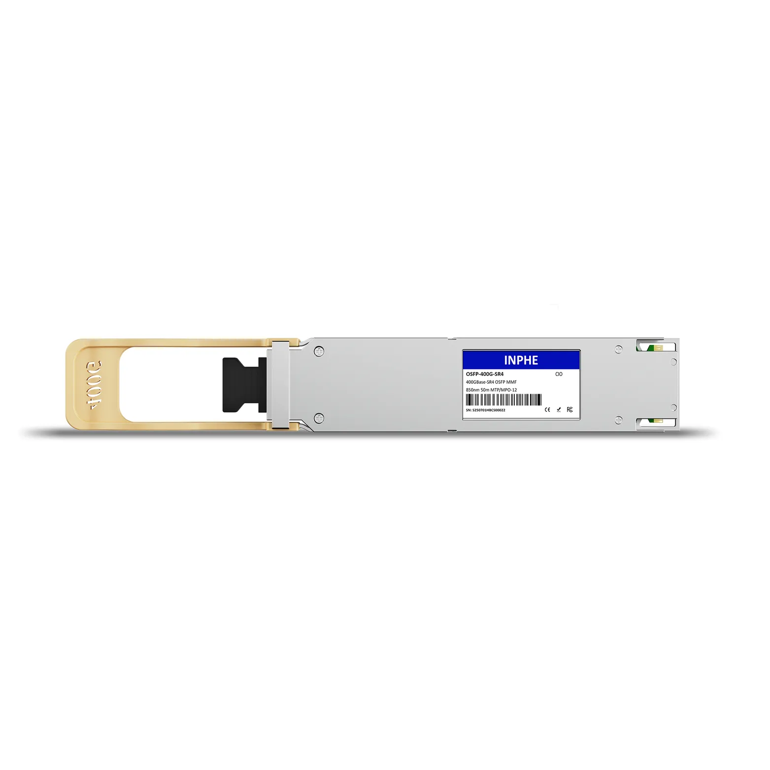 Cisco Compatible OSFP 400GBASE SR4(VR4) 850nm 50m MMF MPO/MTP-12 DDM/DOM Optics Transceiver, Finned Top