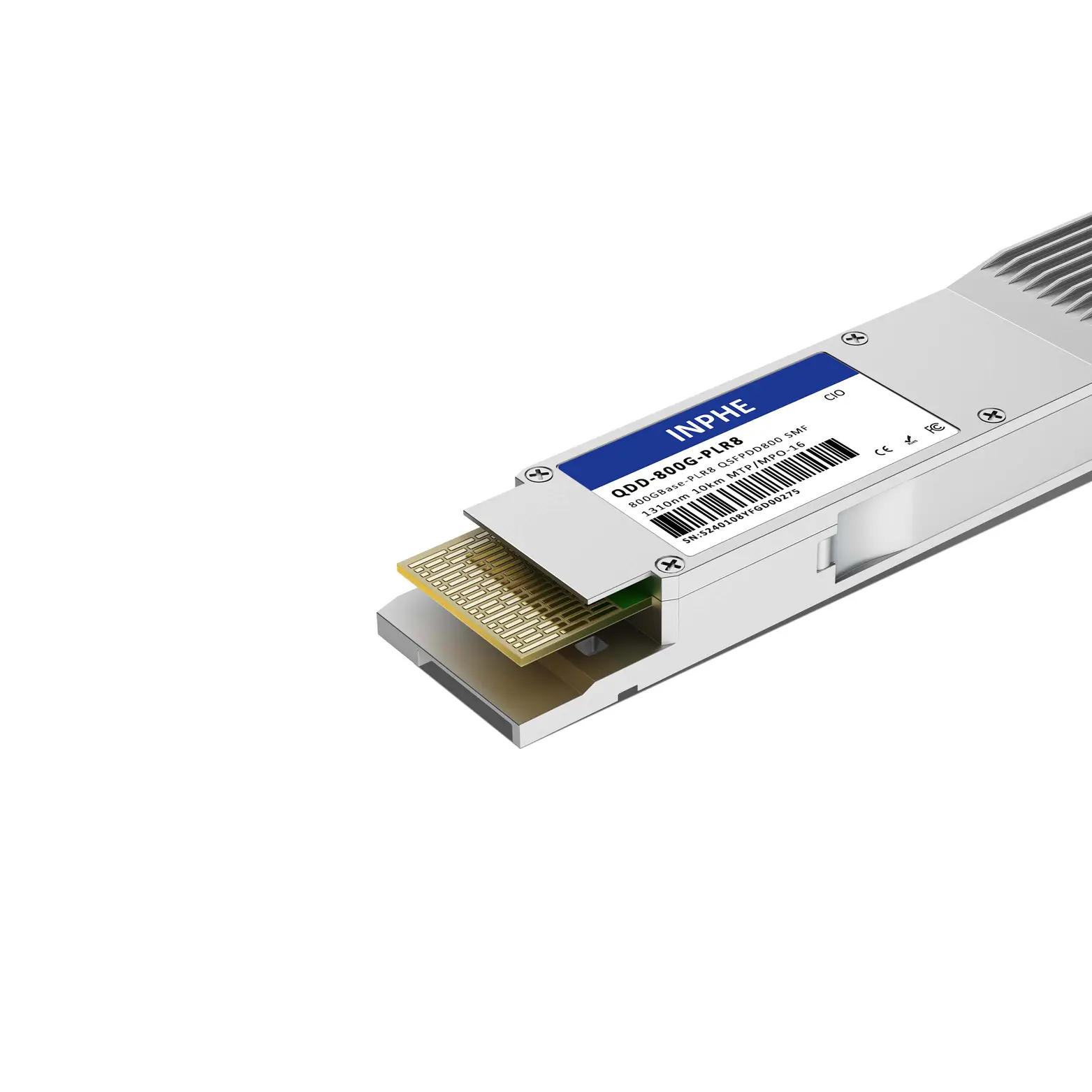 Cisco Compatible QSFP-DD800 800GBASE PLR8 1310nm 10km SMF MPO/MTP-16 DDM/DOM Optics Transceiver, Support 8x100G LR1
