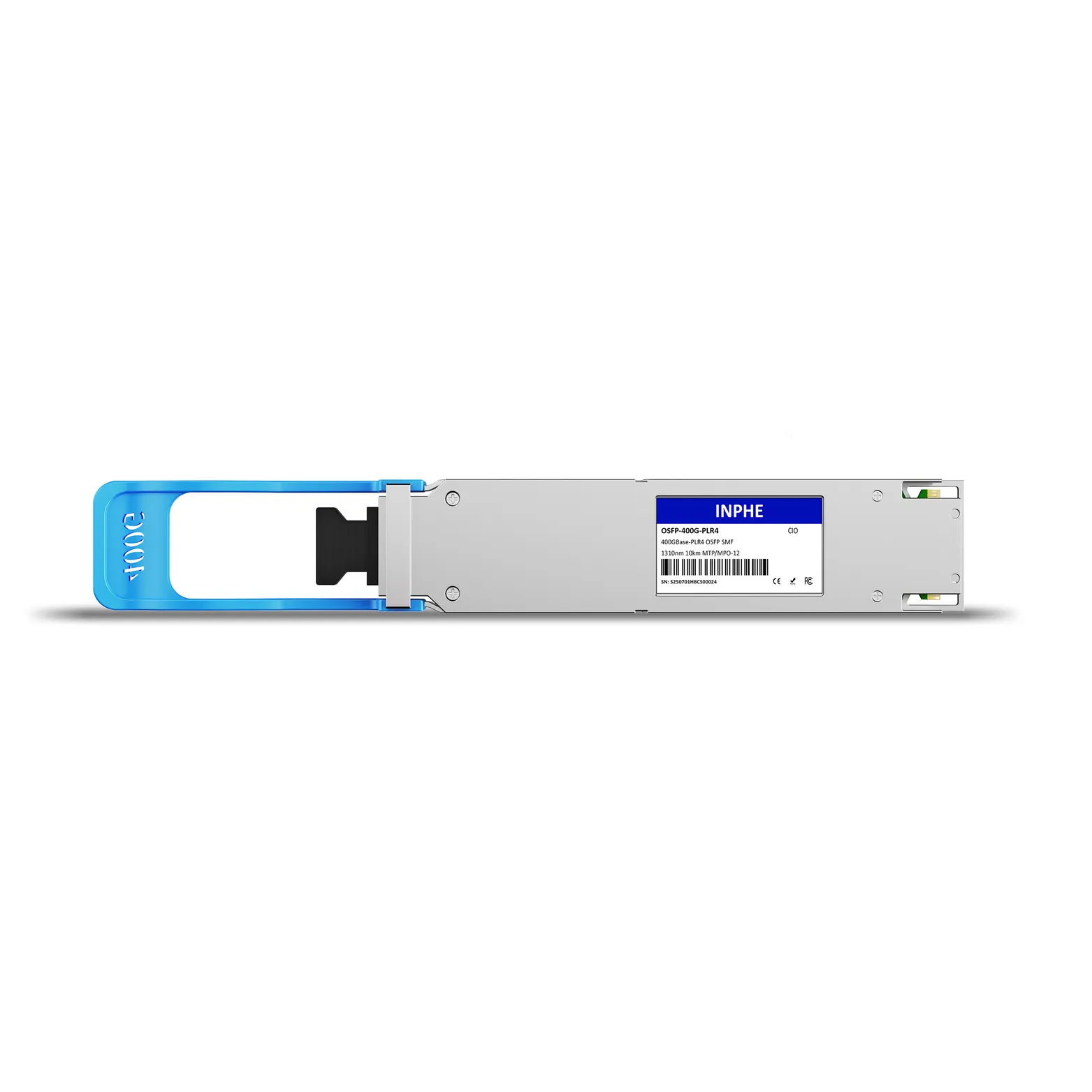 Cisco Compatible OSFP 400GBASE PLR4 1310nm 10km SMF MPO/MTP-12 DDM/DOM Optics Transceiver, Support 4x 100G LR1, Finned Top
