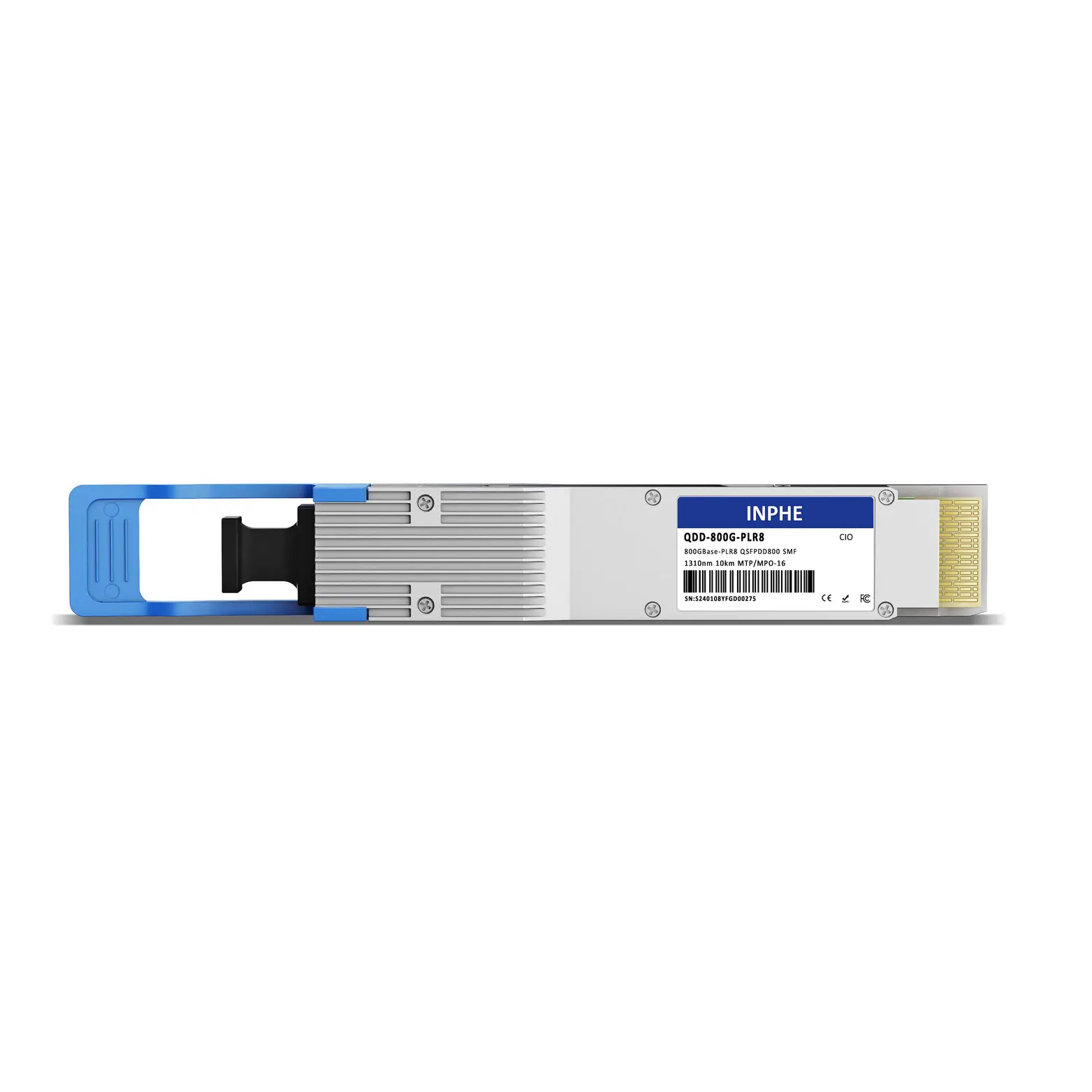 Cisco Compatible QSFP-DD800 800GBASE PLR8 1310nm 10km SMF MPO/MTP-16 DDM/DOM Optics Transceiver, Support 8x100G LR1