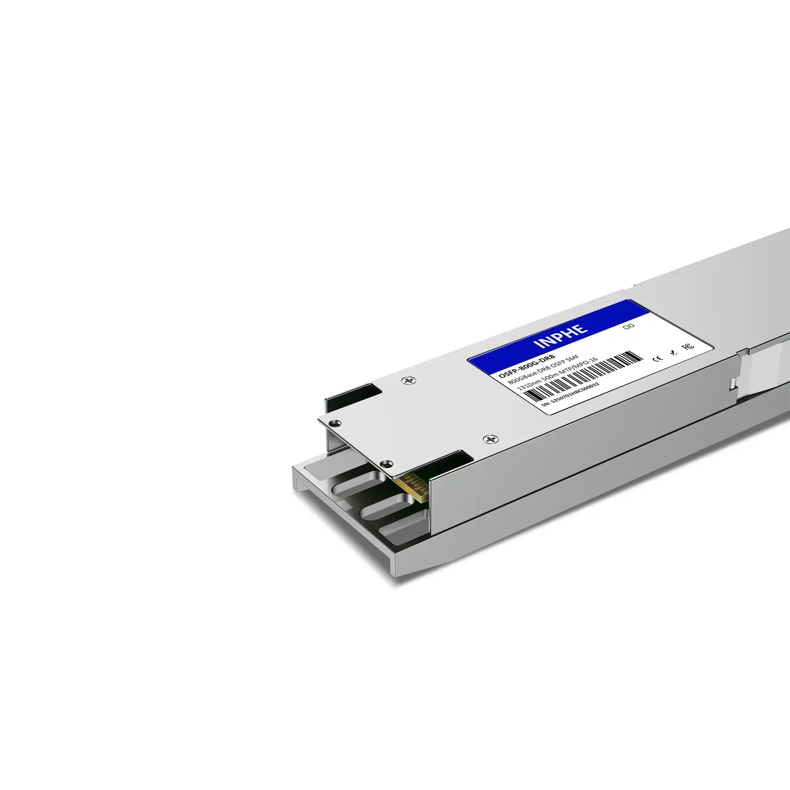 Cisco Compatible OSFP 800GBASE DR8 1310nm 500m SMF MPO/MTP-16 With Dual CDR DDM/DOM Optics Transceiver, Support 8x100G DR1, Finned Top
