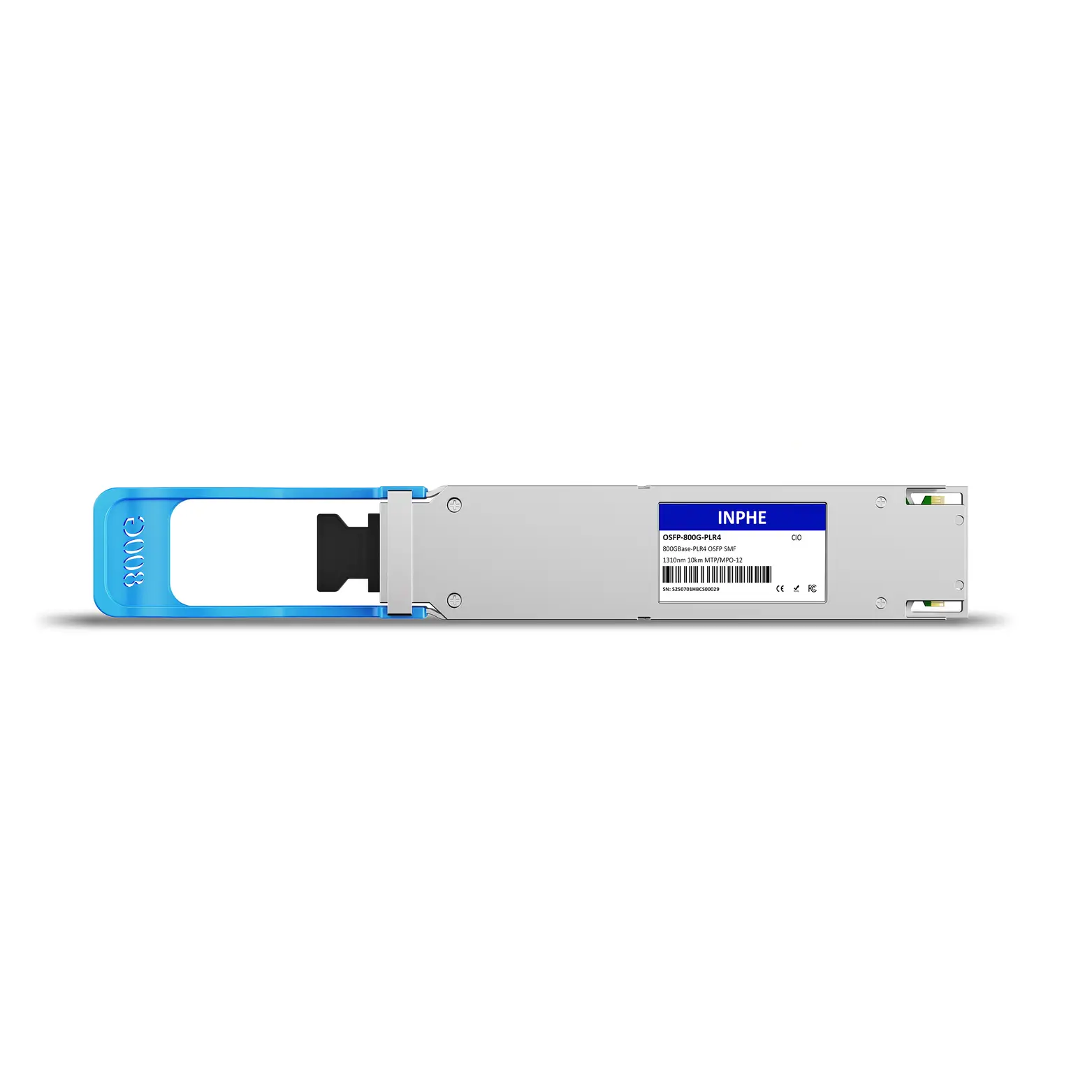 Cisco Compatible OSFP 800GBASE PLR4 1310nm 10km SMF MPO/MTP-12 DDM/DOM Optics Transceiver, Finned Top