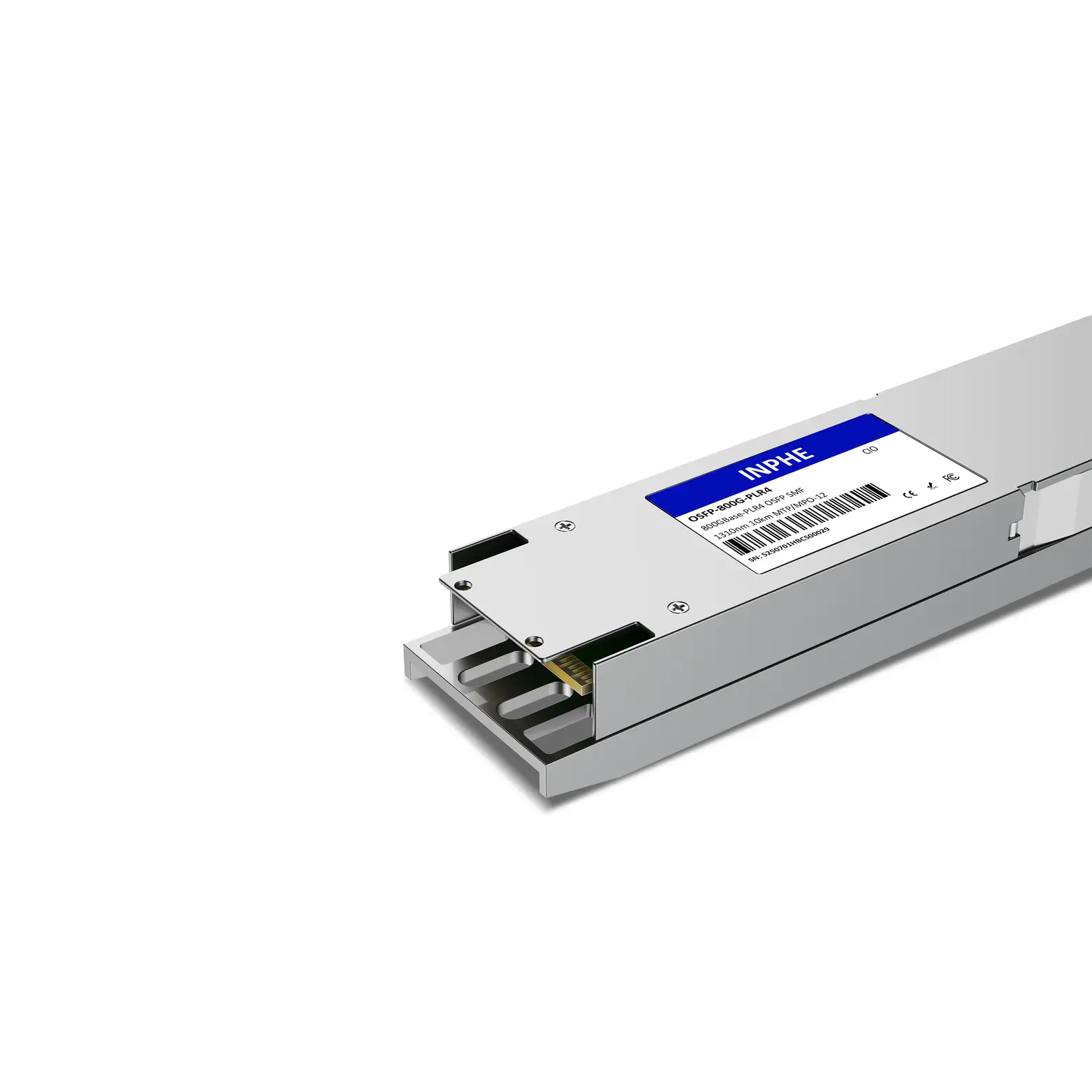 Cisco Compatible OSFP 800GBASE PLR4 1310nm 10km SMF MPO/MTP-12 DDM/DOM Optics Transceiver, Finned Top