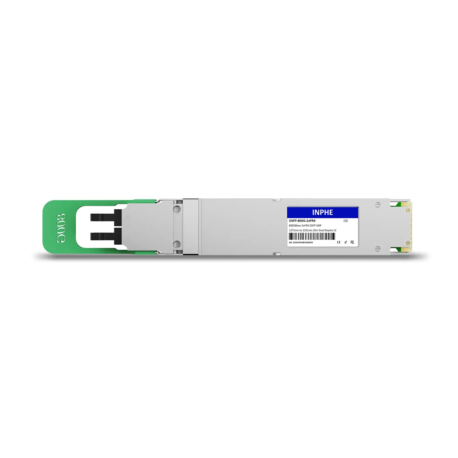 Cisco Compatible OSFP 800GBASE 2xSR4(VR4) 850nm 50m MMF Dual MPO/MTP-12 With Dual CDR DDM/DOM Optics Transceiver, Support 2x 400G SR4/VR4, Finned Top