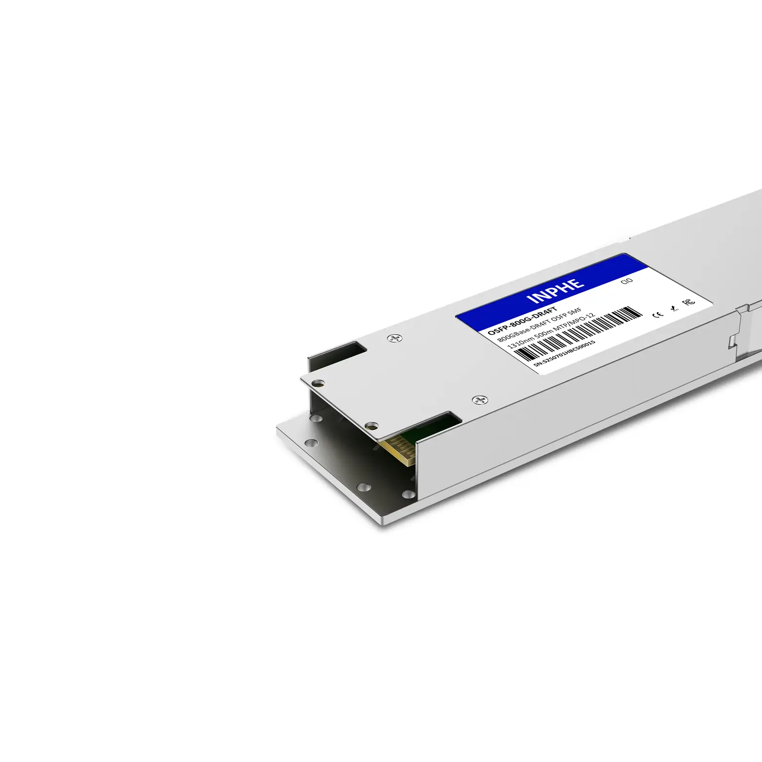 Cisco Compatible OSFP 800GBASE DR4 1310nm 500m SMF MPO/MTP-12 DDM/DOM Optics Transceiver, Flat Top