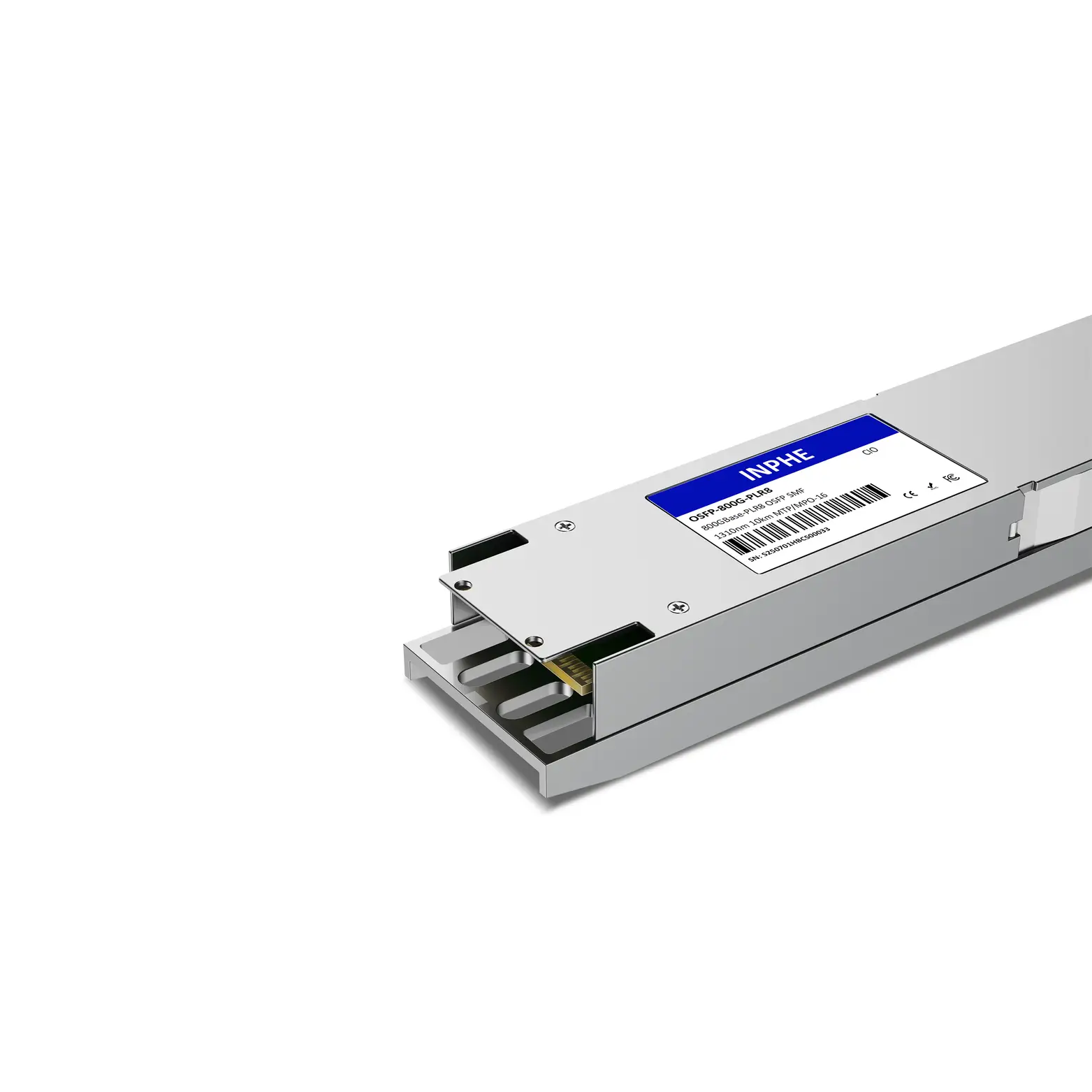 Cisco Compatible OSFP 800GBASE PLR8 1310nm 10km SMF MPO/MTP-16 With Dual CDR DDM/DOM Optics Transceiver, Support 8x100G LR1, Finned Top